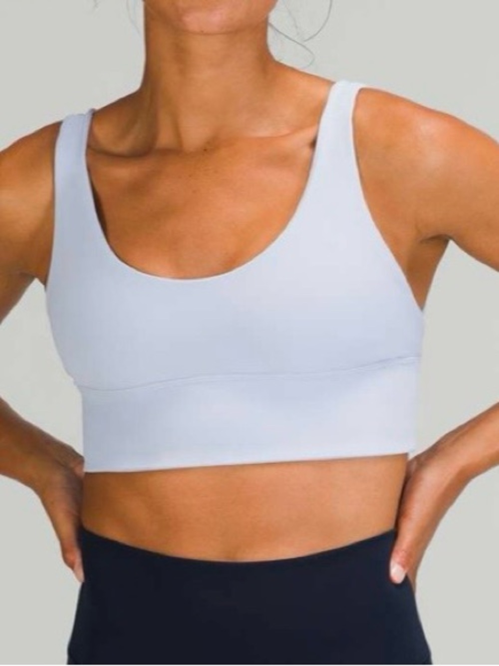 Lululemon Align Reversible Bra Light Support Blue Linen Yoga Pilates Athleisure